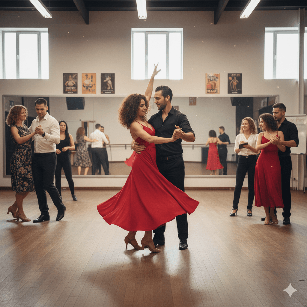 Salsa dans eden bir çift